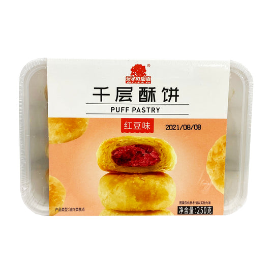 Front graphic image of Voletta Puff Pastry Biscuits - Red Bean Flavor 8.8oz (250g) - 果子町园道 千层酥饼 - 红豆味 8.8oz (250g)