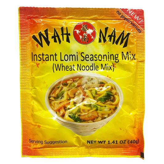 Front graphic image of Wah Nam Instant Lomi Seasoning Mix - Wheat Noodle Mix 1.41oz (40g)
