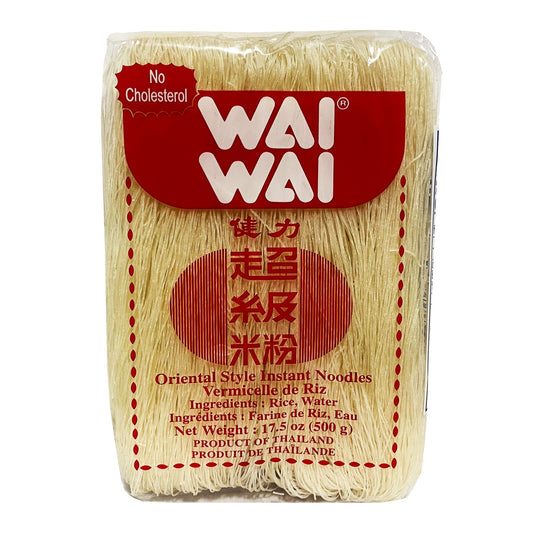 Front graphic image of Wai Wai Rice Vermicelli 17.5oz - 健力 超級米粉 17.5oz