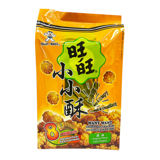 Front graphic image of Want Want Golden Rice Crackers - Original Flavor 5.64oz - 旺旺 小小酥 - 原味 5.64oz