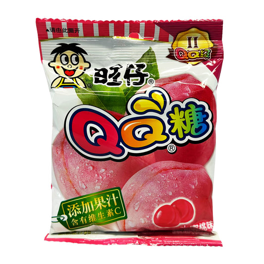 Front graphic image of Want Want QQ Candy - Peach Flavor 2.47oz (70g)