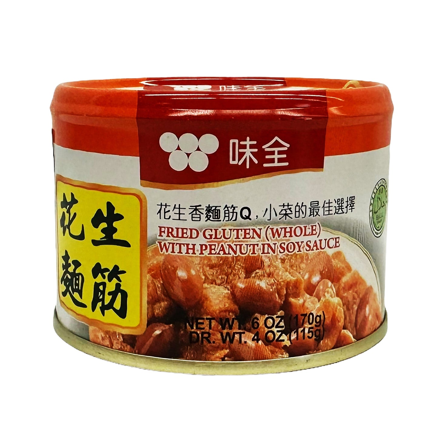 Front graphic image of Wei Chuan Fried Gluten in Soy Sauce with Peanuts 6oz