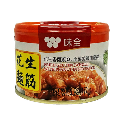 Front graphic image of Wei Chuan Fried Gluten in Soy Sauce with Peanuts 6oz
