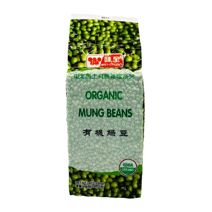 Front graphic image of Wei Chuan Organic Dried Mung Bean 14oz - 味全 有机绿豆 14oz