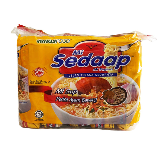 Front graphic image of Wings Food Mie Sedaap - Chicken Onion Flavor 5 Pack 12.35oz (350g)