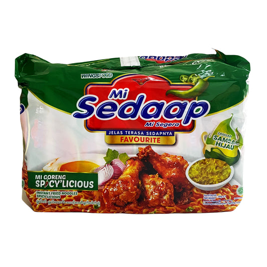 Front graphic image of Wings Food Mie Sedaap Mie Goreng - Spicylicious 5 Pack 15.15oz (430g)