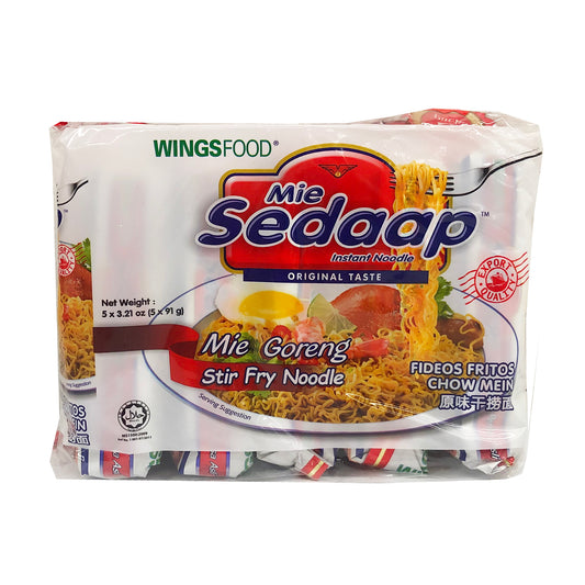 Front graphic image of Wings Food Mie Sedaap Mie Goreng Stir Fry Noodles 5 Pack 16.05oz