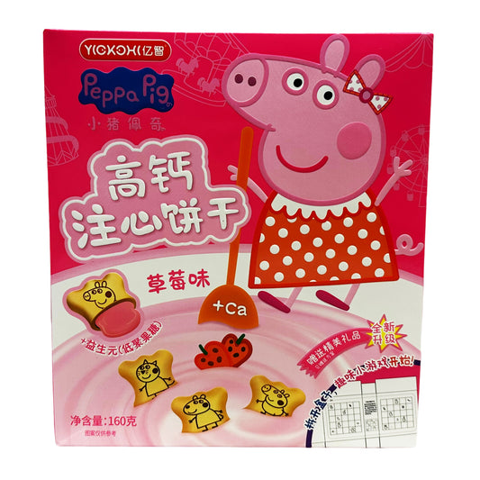Front graphic image of Yicxoh Peppa Pig High Calcium Filled Cookies - Strawberry Flavor 5.64oz (160g)