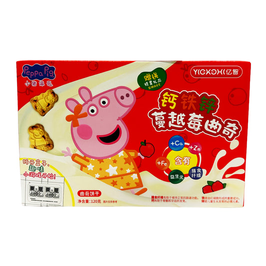 Front graphic image of Yicxoh Peppa Pig Nutrition Cookies - Cranberry Flavor 4.23oz (120g)